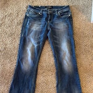 Cello denim embellished rhinestone dark Blue Boot Cut Jeans